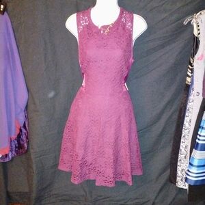 2 For $35 The Limited Sleeveless Lace Mini Dress - Plum